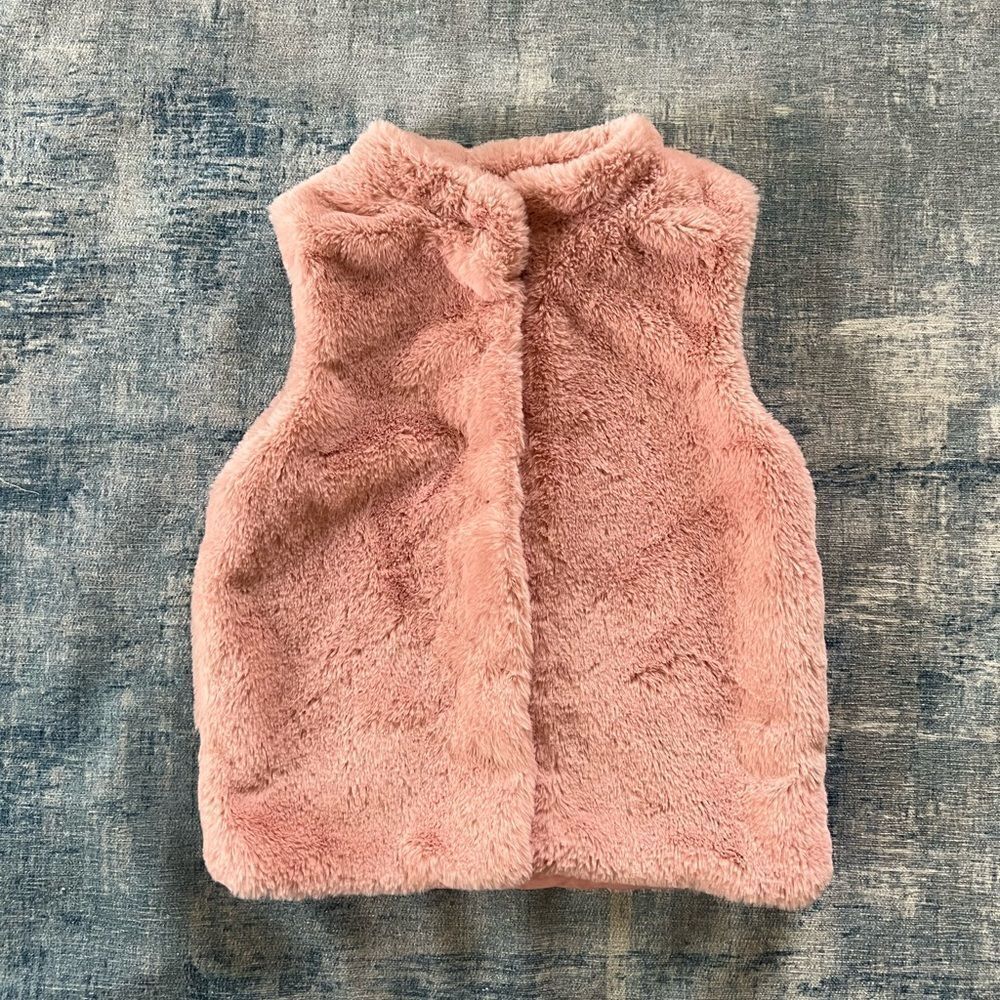 Epic Threads Pink Fluffy Faux Fur Vest XL